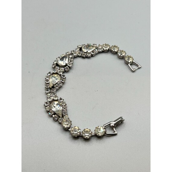 Signed Weiss Clear Rhinestones Bracelet All Prong… - image 2