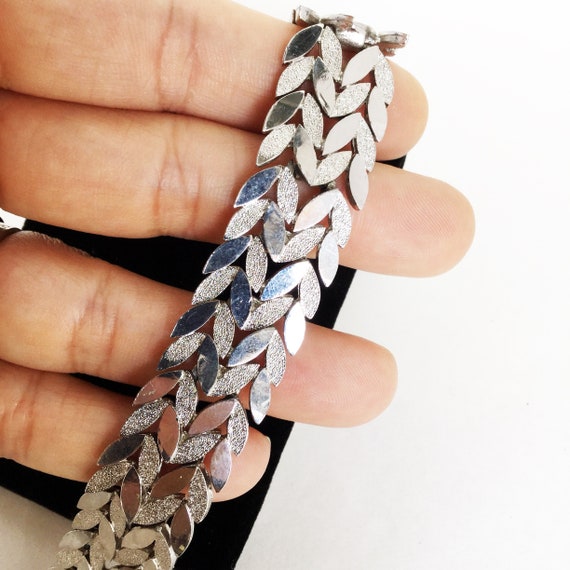 BOUCHER bracelet vintage silver tone wide textured