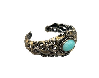 Carolyn Pollack Cuff Bracelet Relios Sterling Silver Bracelet Blue Larimar Stone