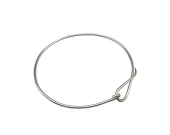 Neck Wire Choker Collar Necklace Silver Color Rigid Handcrafted Vintage Jewelry