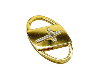Religious Keyring Cross Design Gold Oval Travel Prayerfully Carefully Keychain