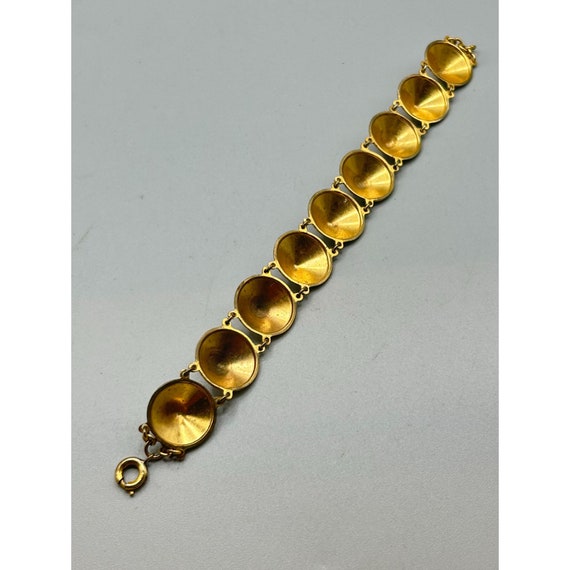 Vintage Toledo Ware Style Link Bracelet Gold Tone… - image 5