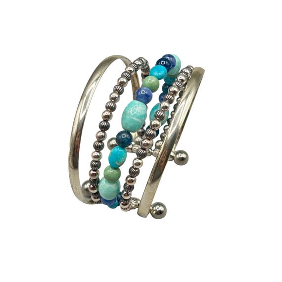 CAROLYN POLLACK Sterling Silver Turquoise Cuff Bracelet  display picture 3