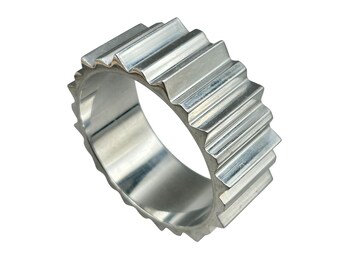 Aluminium Bangle Bracelet Modernist Design Geometrig Gear Inspired Jewelry