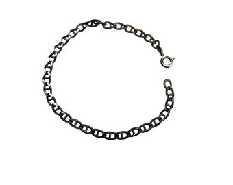 Sterling Silver Chain Bracelet Simple Chain Vintage 6.75" long