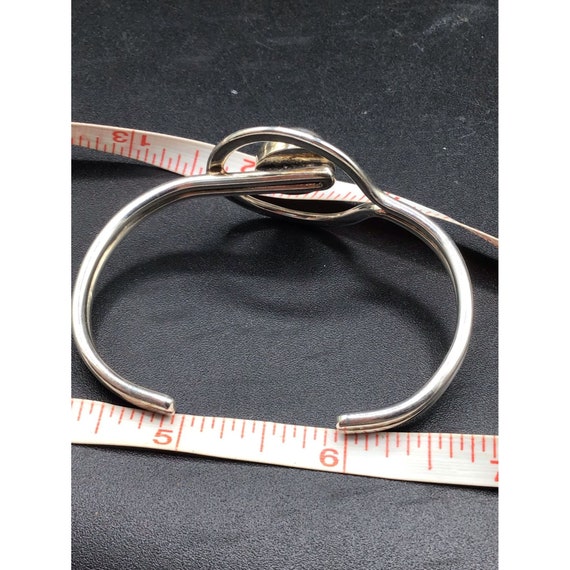 Modernist Taxco Cuff Bracelet Sterling Silver Hoo… - image 6