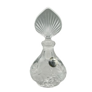 Vintage Princess House Perfume Bottle Pressed Clear Glass w Original Sticker