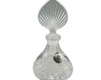 Vintage Princess House Perfume Bottle Pressed Clear Glass w Original Sticker