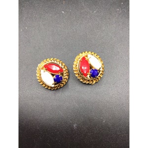 Red White Blue Earrings Patriotic Clip On Earrings American Flag Colors Clips