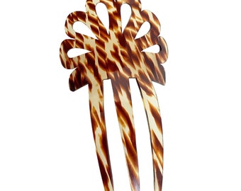 Vintage Celluloid Hair Comb Faux Tortoise Color Retro Classic Brown Hair Comb