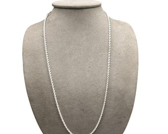 MILOR ITALY 950 Sterling Silver Chain Necklace Twisted Rope Chain 23" Long