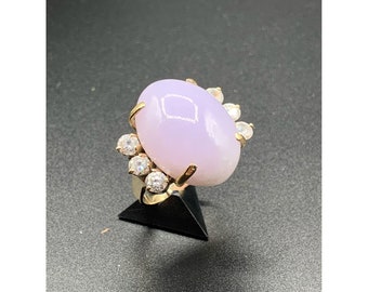 14K gold and Purple Jade ring size 8.5