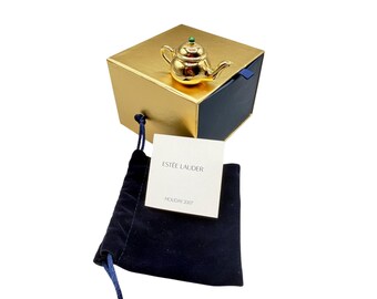 Estée Lauder 2007 "Little Teapot" Pleasures Solid Perfume Compact New In Box