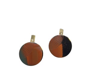 Swank Cufflinks Plain Gold Tone Round Simple Formal Cuffs Vintage Accessories