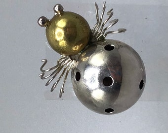 Spider Pin Brooch Vintage Taxco Mexico Sterling Silver Insect Animal Figural Pin