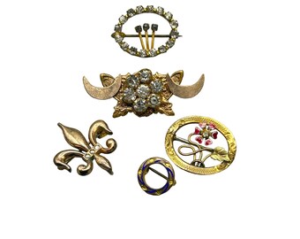 Antique Victorian Small Pins Collection Petite Dainty Gold Filled Brooches Pins
