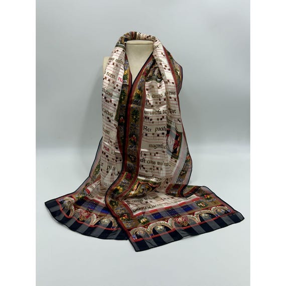 ECHO Silk Scarf Rectangular Long Hand Rolled Scar… - image 2