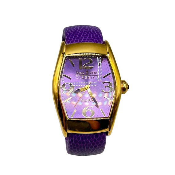 Vintage Joan Rivers Cuff Watch: Faux Lizard Band, Quartz  display picture 2