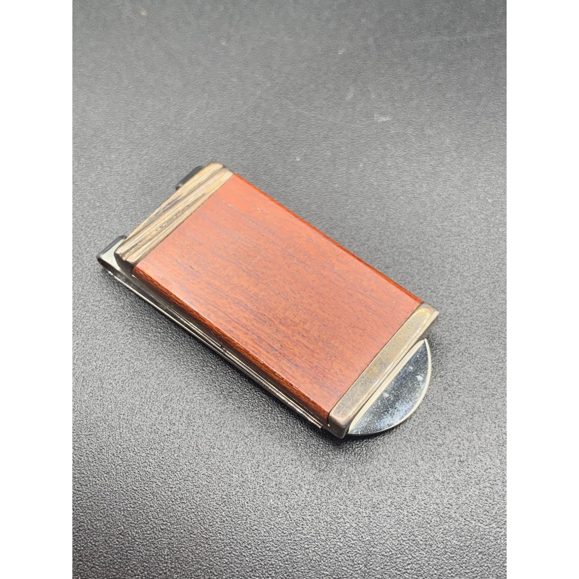 Cartier Money Clip Wood Sterling Silver 925 Authentic Luxury Wallet Money Holder