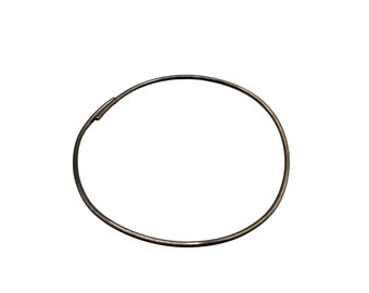 Vintage Sterling Silver 925 Tubular Choker Necklace Hollow Rigid Simple Plain