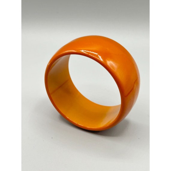 Wide Vintage Bakelite Bracelet Butterscotch Early… - image 7