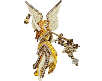 LUNCH At THE RITZ Angel Pin Brooch And Enhancer Pendant Hard To Find Articulated Design