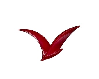 Red Lucite Seagull Brooch Made in Denmark Signed B+D Buch & Deichmann MCM Brooch