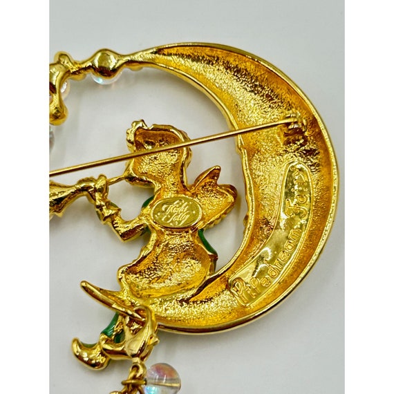 Kirks Folly Pipe Dream Fairy Brooch Moonface Gold… - image 5