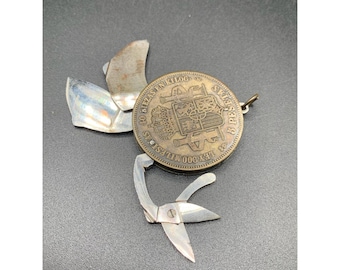 1871 5 Pesetas Spain Pocket Knife Three-blade knife scissors and file By Eloi Depose Rare