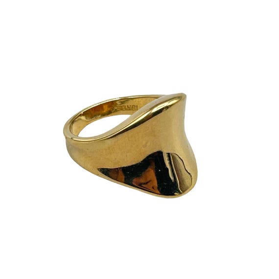 18k Gold Electroplated Ring Size 8 Plain Ring Vintage 90s Costume Jewelry Etsy Canada