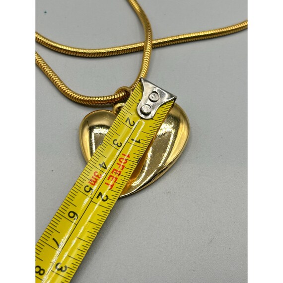 Vintage Carolee Heart Necklace 90s Long Snake Coi… - image 8