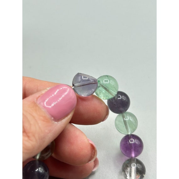 Beaded Amethyst and Quartz Stretchable Elastic Br… - image 6