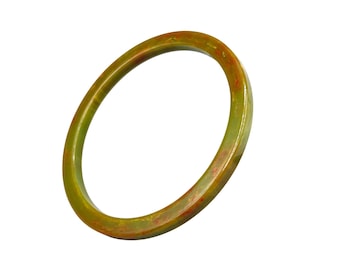 Marbled Brownish Green Bakelite Spacer Bangle Bracelet Geometric Shape