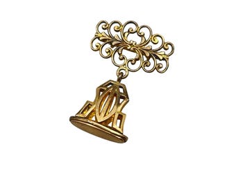 Antique Mesh Ribbon Slide Attachment With Engravable Fob Old Ornate Design