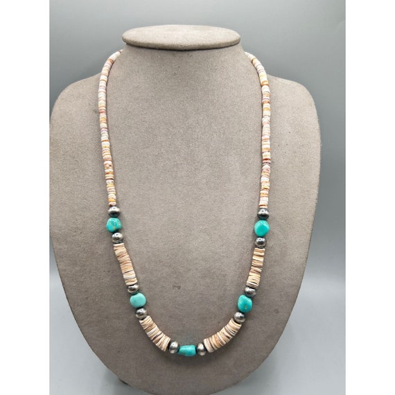 Collana Heishi In Turchese Blu Dell'Arizona AAA Da 6 Mm / Chiusura - Foto 2