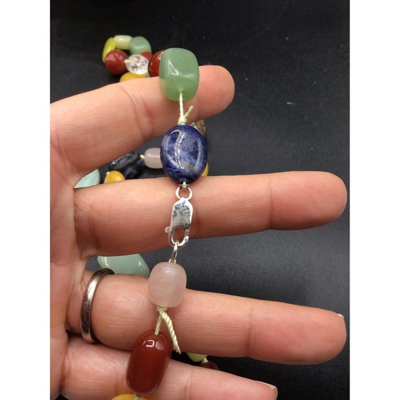 Genuine Semi Precious Stones Necklace Colorful Be… - image 6
