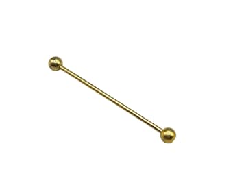 Vintage Collar Bar Retro Man Accessory Gold Tone Ball Round Ends Men Jewelry