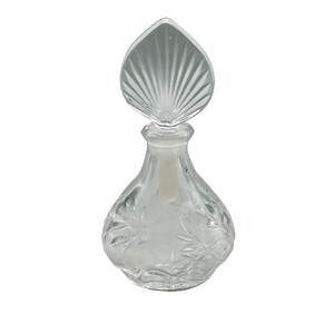 Vintage Princess House Perfume Bottle Pressed Clear Glass Decor Miniature Bottle