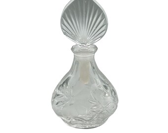Vintage Princess House Perfume Bottle Pressed Clear Glass Decor Miniature Bottle