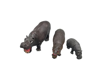 Vintage Assortment of Plastic Hippos Figurines Britains Ltd Made in England