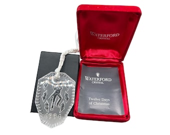 Waterford Crystal 1994 11 Pipers Piping 12 Days of Christmas Tree Ornament w Box