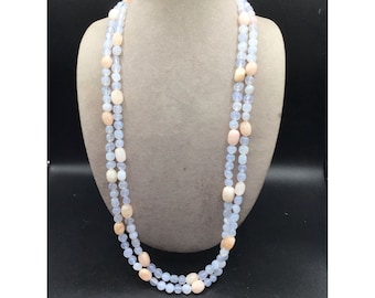 Jay King Beaded Strand Necklace Light Blue Semi Precious Stones DTR Mine Finds