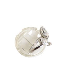 Sterling Silver Solitaire Ring Cz Clear Stone Navette Marquise Stones Size 6