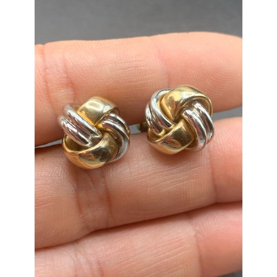 SWANK Gold and Silver Knots Cufflinks Two Tones R… - image 2
