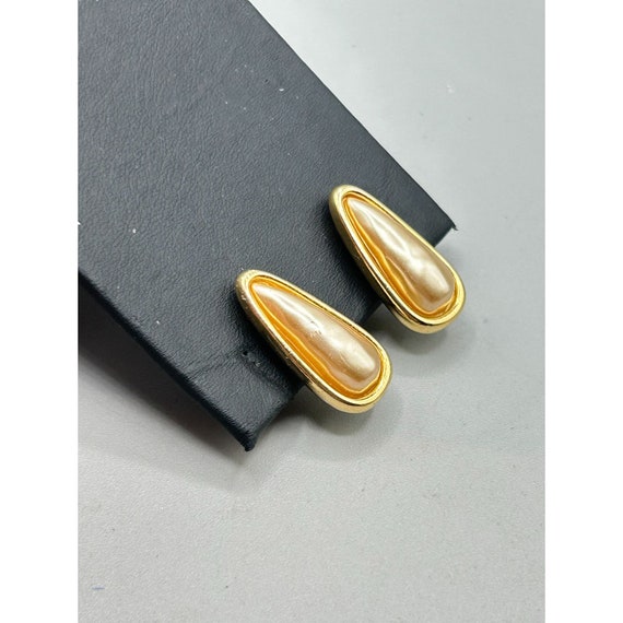 Vintage Signed Napier Clip On Earrings Elongated … - image 3