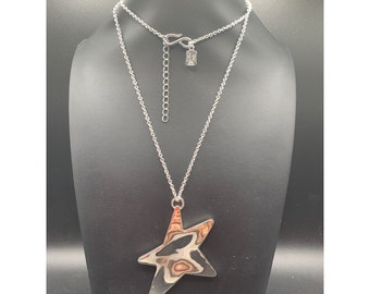 Robert Lee Star Necklace RLM White Bronze Stylized Star Pendant