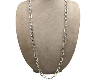 Sterling Silver Chain Necklace Large Links 26" Long  Silver 925 Unisex Large Chain