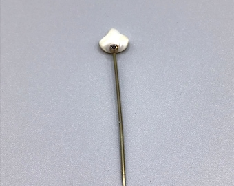 Antique Victorian Stick Pin Faux Pearl Paste Stone Collectible Costume Jewelry