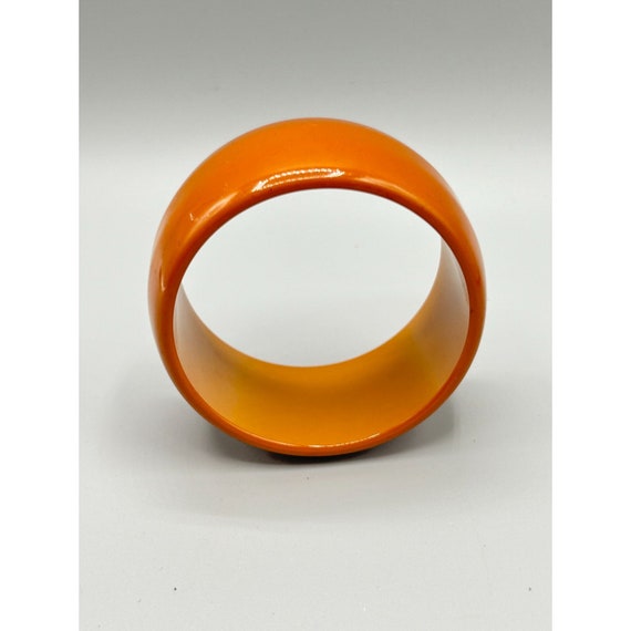 Wide Vintage Bakelite Bracelet Butterscotch Early… - image 6