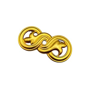 Liz Claiborne Vintage Brooch Matte Gold Swirl Pin 3.25&quot; Scroll Statement Brooch